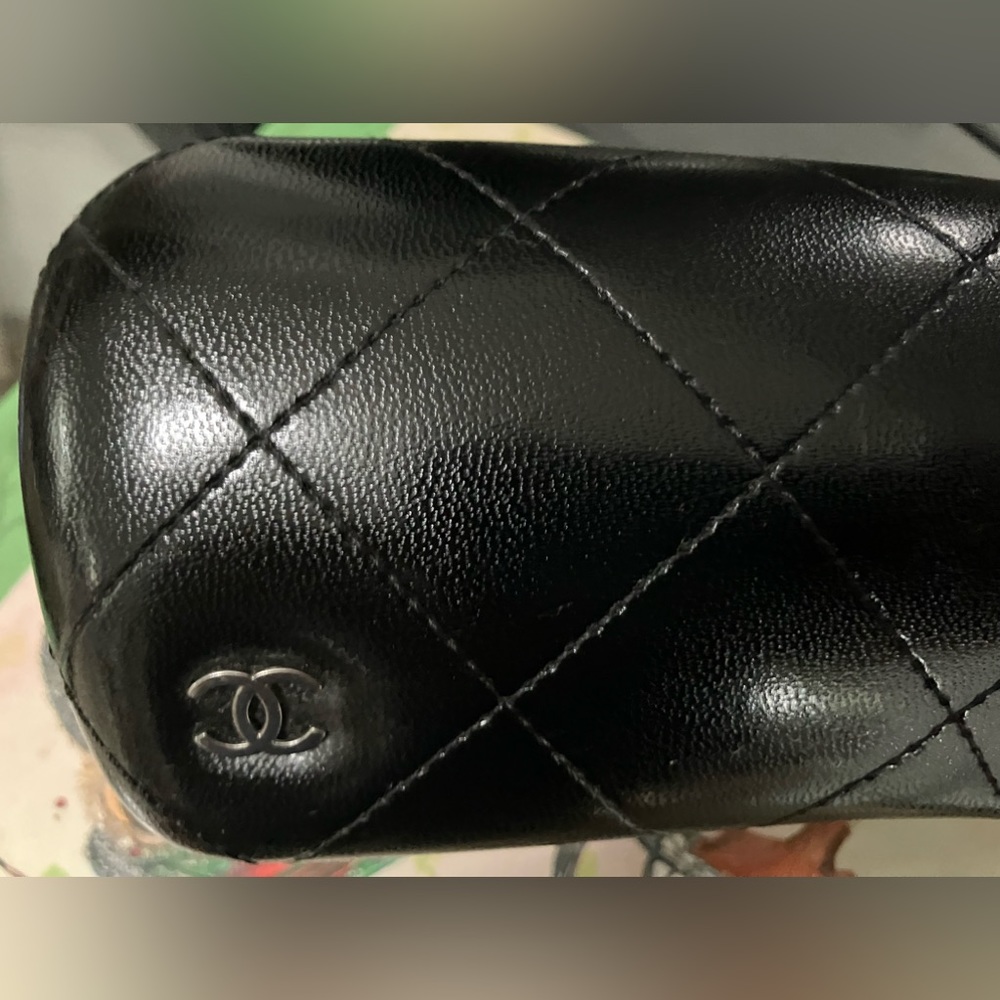 CHANEL Black Quilted Caviar Leather Sunglass Eyeglass Case Made in Italy - Picture 6 of 15